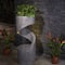 Glitzhome® 31" Polyresin Curving Shaped Outdoor Fountain with LED Light